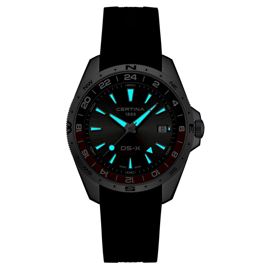 Certina DS-X GMT Watch Quartz Black Rubber C0474521708101