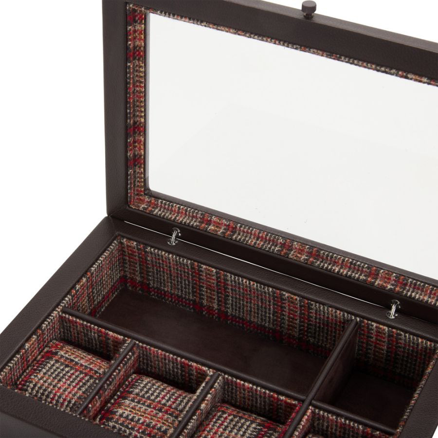 WOLF x WM Brown 4 Piece Watch Accessory Box Brown 800693