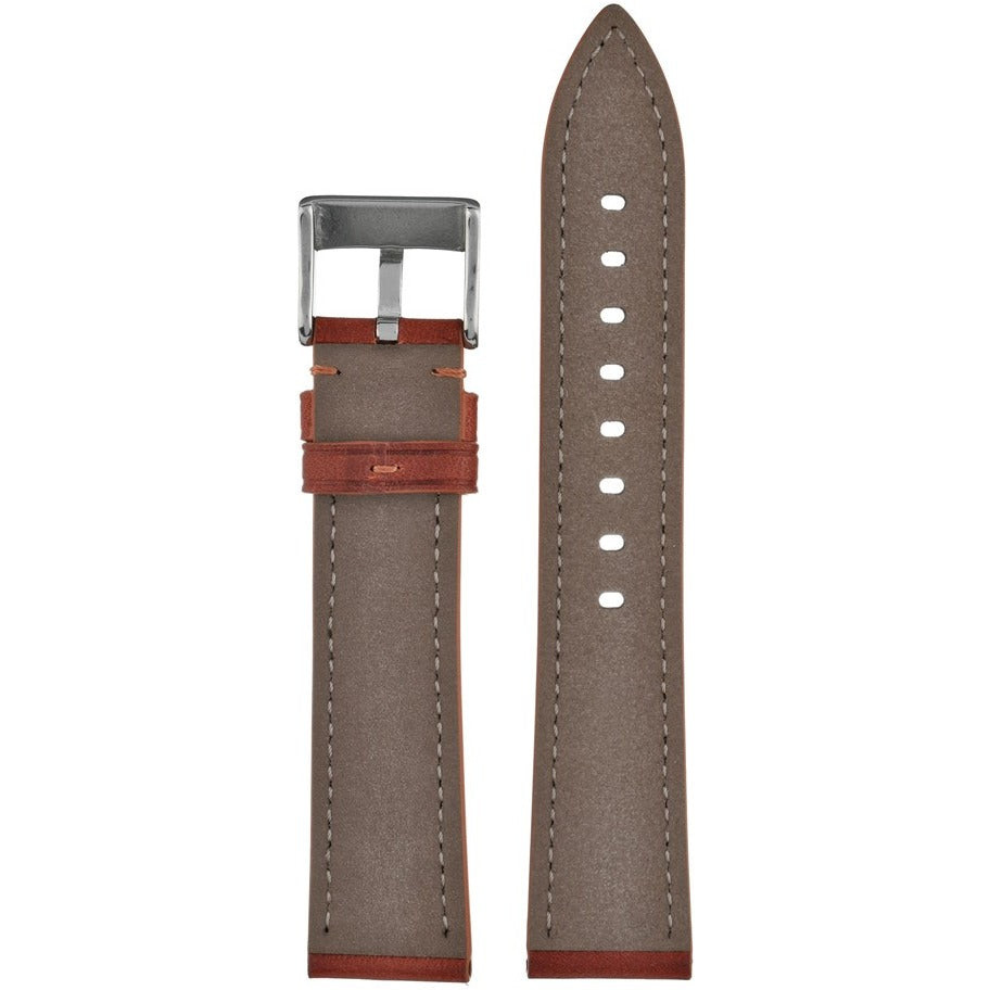 Robot Using Form Drawing Brown Leather Contrast Stitch Strap 20mm WV651/20