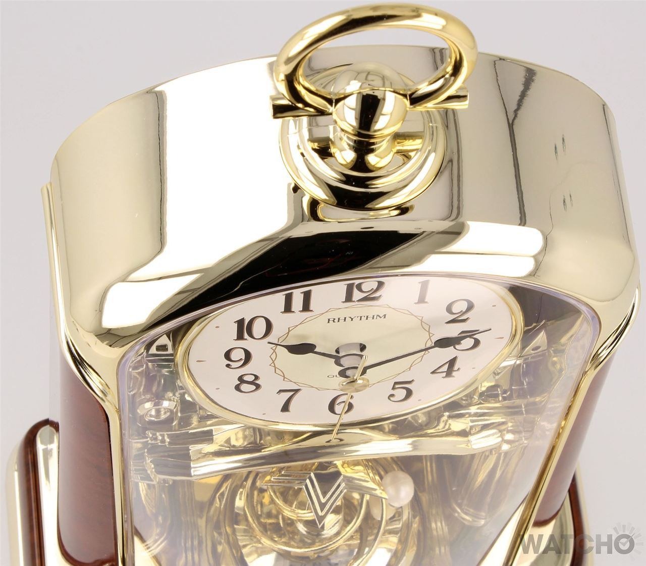 Rhythm Mantel Clock Two Tone Gilt Wood Pendulum 4SG713WS23