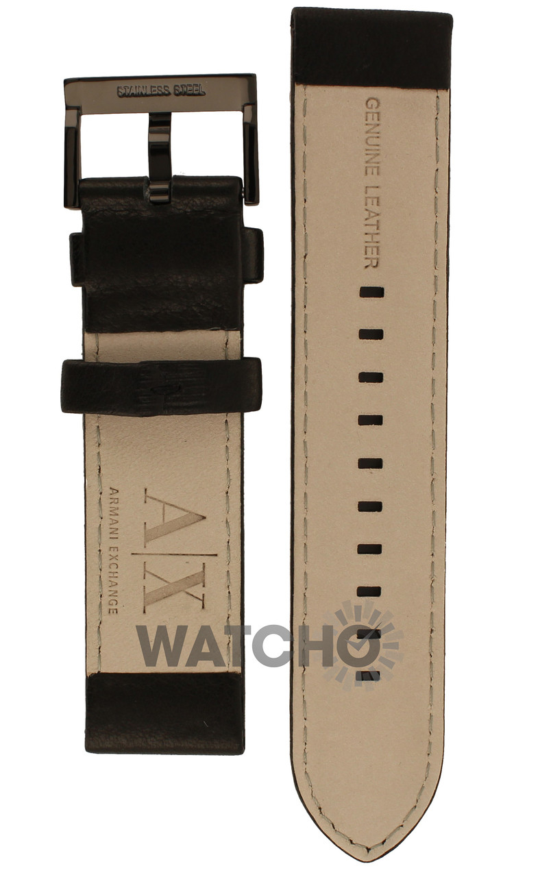 Armani Exchange Replacement Black Leather Strap For AX2098