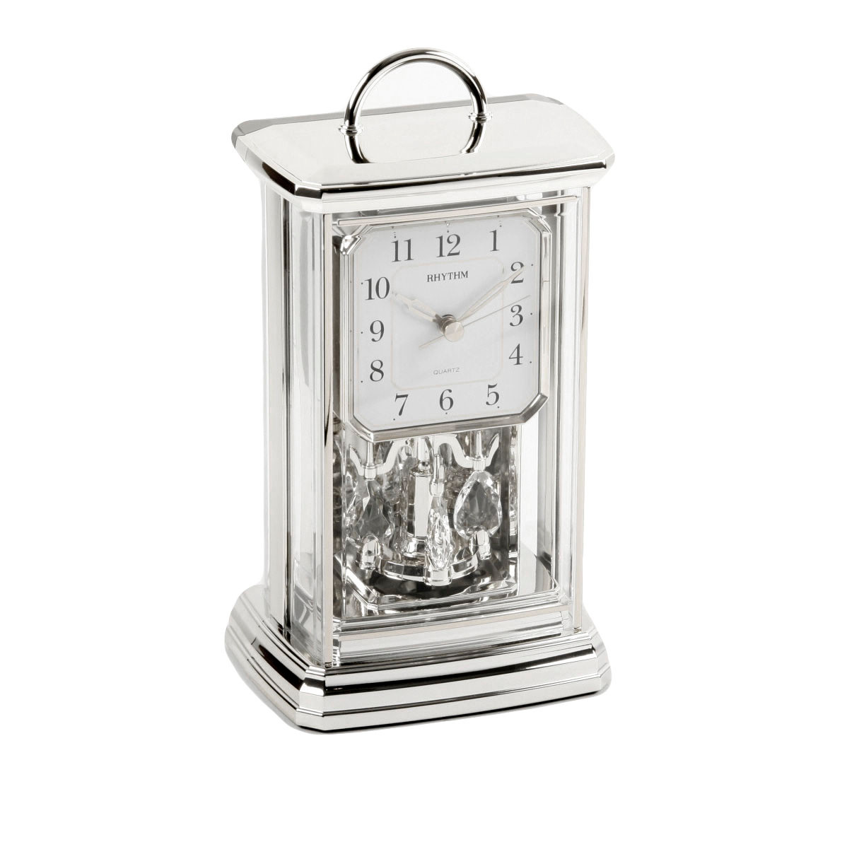 Rhythm Silver Arabic Dial Pendulum Anniversary Mantel Clock 4SG771WR19