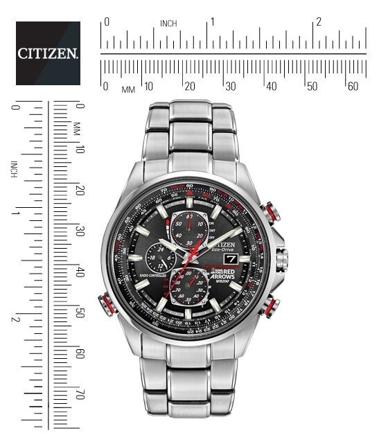 Stainless Steel Citizen Red Arrows World Time Chronograph Citizen Skyhawk Red Arrows AT8060-50E World Time Chronograph Watch