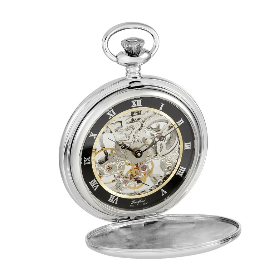 Woodford Silver Exhibition Caseback Pocket Watch 1108