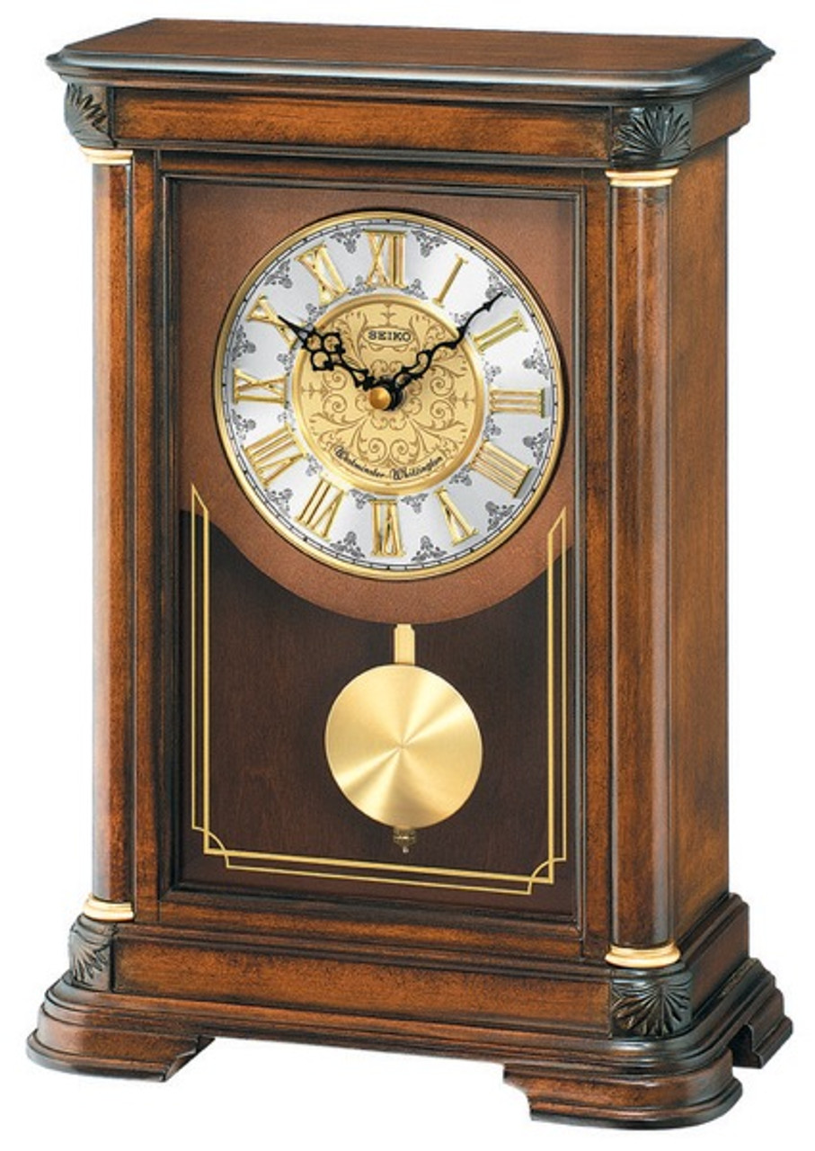 Seiko Westminster And Whittington Chime Mantel Clock QXQ008B