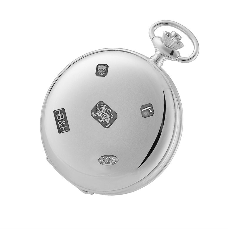 Woodford Sterling Silver Full Hunter Skeleton Pocket Watch 1103