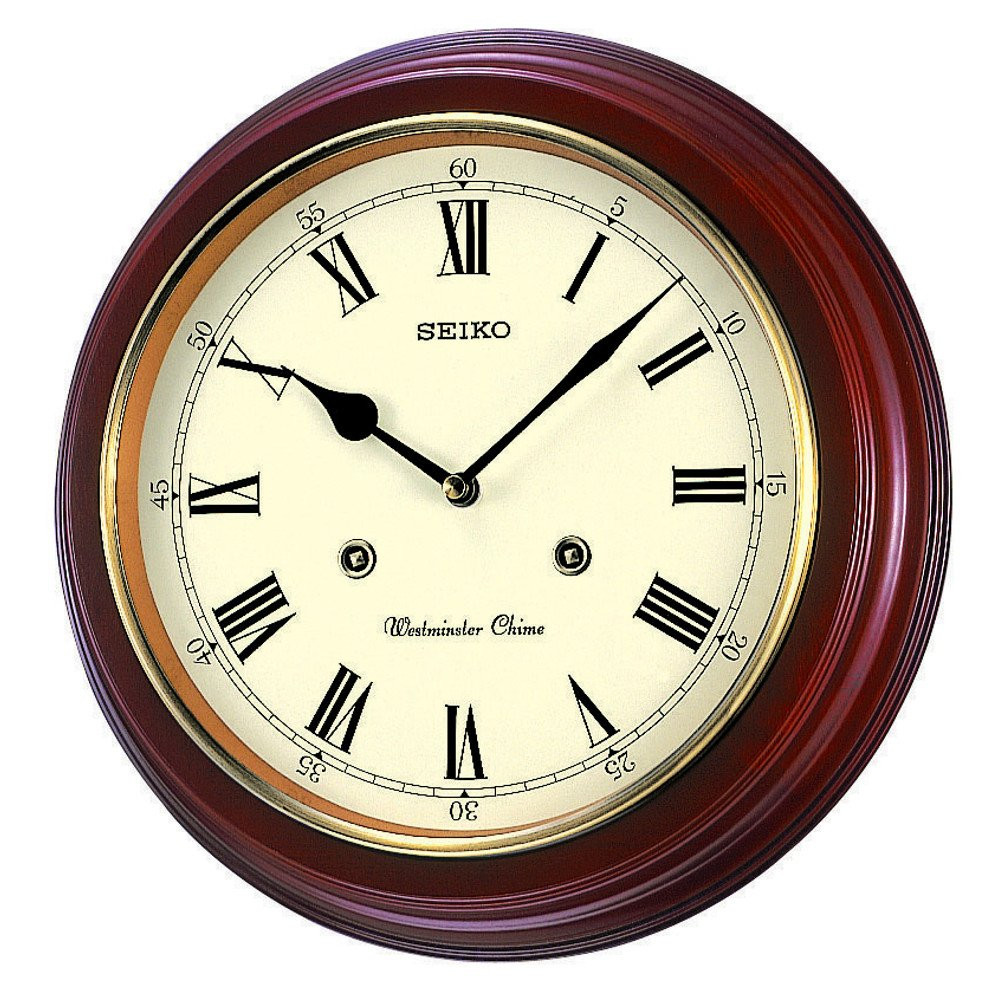 Seiko Westminster Chimes Alder Wooden Wall Clock QXH202B
