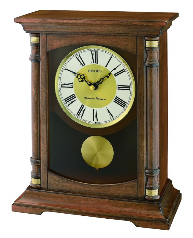 Seiko Westminster and Whittington Chimes Mantel Clock QXQ034B