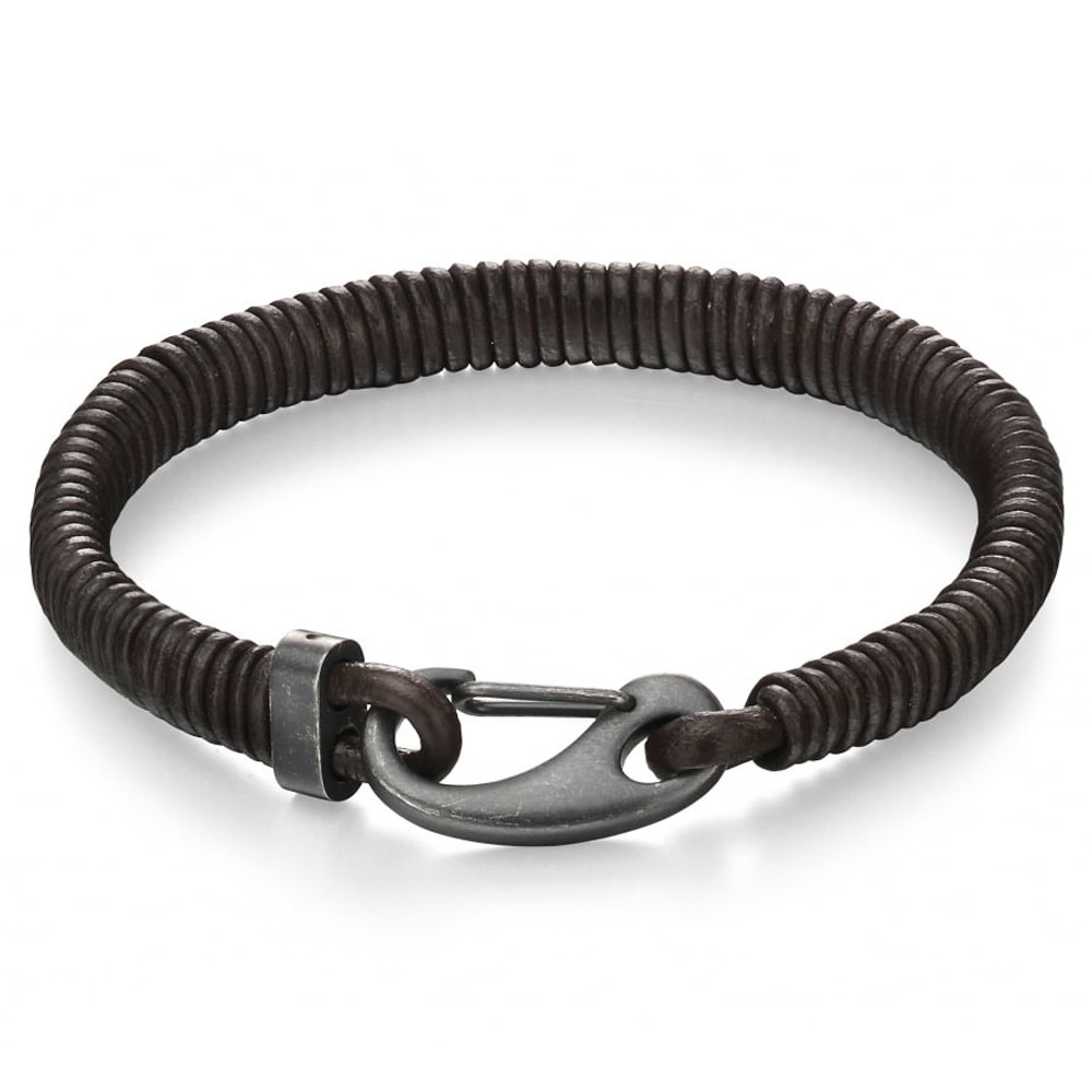 Fred Bennett Adventurer Men's Antique Ion Plated Grey Clasp Brown