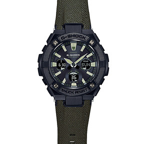 時計 CASIO G-SHOCK G-STEEL GST-W130BC-1A3ER Casio G-Shock GST-W130BC-1A3ER Solar Khaki Strap Watch