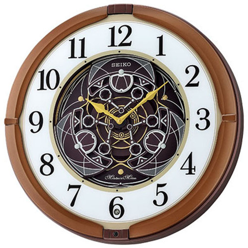 Seiko Metallic Brown Melody In Motion Wall Clock QXM380B
