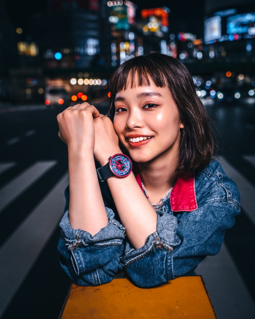 Swatch Blue Taste Big Bold Black Silicone Strap Watch SO27B111