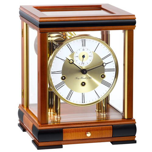 Hermle Westminster Mahogany Cube Table Clock 22998-070352