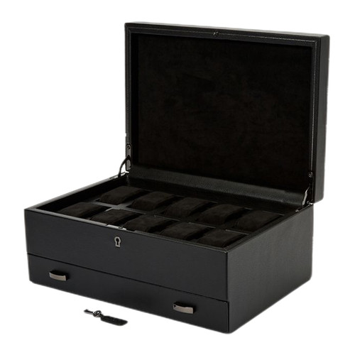 Wolf British Racing Black 10 Piece Watch Box 792702