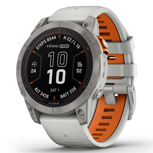 Garmin Fenix 7 Sapphire Solar 47MM Grey Orange Watch 010