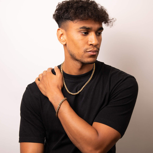 Fred Bennett Two Tone Spiga Link Mens Bracelet B5469