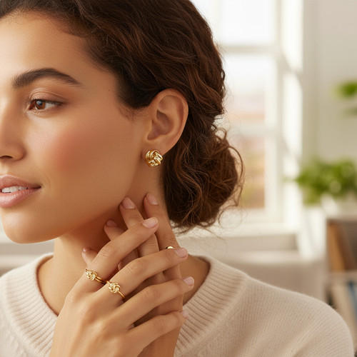 Ribbon Knot Stud Earrings | 18ct Yellow Gold | 4.5mm