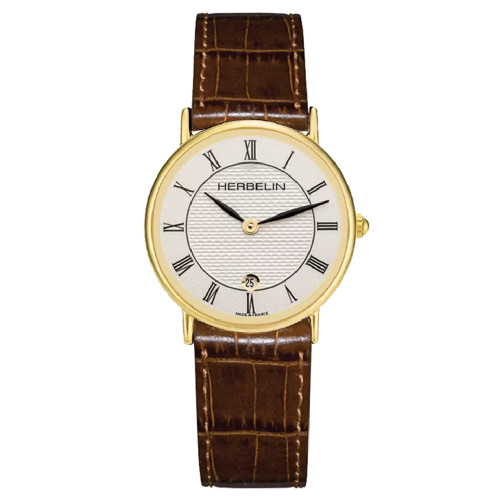 Herbelin Classique Sonates Watch | 26mm | White | Brown Leather | 16845P08MA