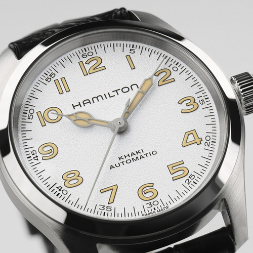 Hamilton Khaki Field Murph Watch | 38mm | Swiss Automatic | White | Black Leather