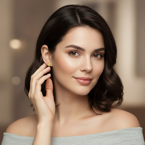 9ct Yellow Gold Polished Ball Stud Earrings | 4mm