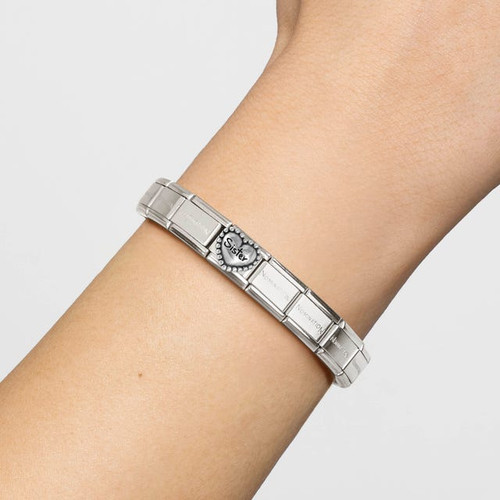 Nomination Composable Classic Charm | Heart With Dots Sister | Sterling Silver