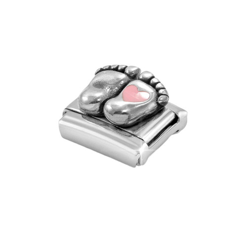 Nomination Composable Classic Charm | Pink Rounded Feet | Sterling Silver