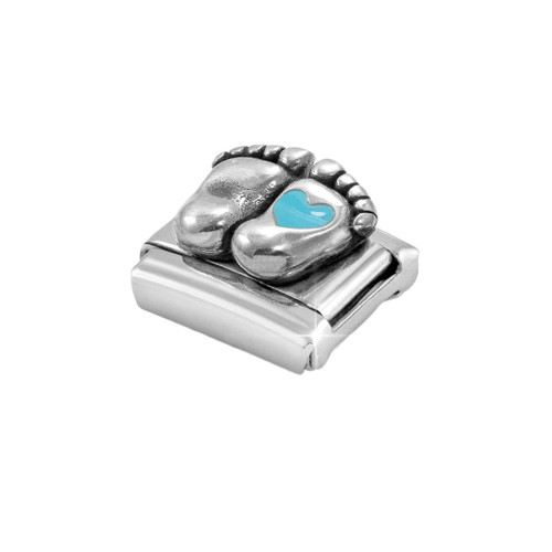 Nomination Composable Classic Charm | Light Blue Rounded Feet | Sterling Silver