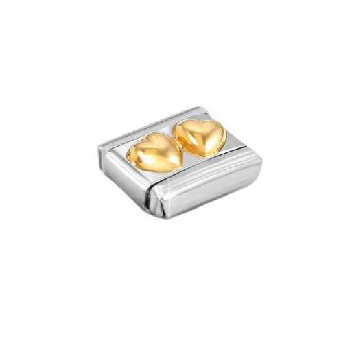 Nomination Composable Classic Charm | Gold Double Rounded Hearts