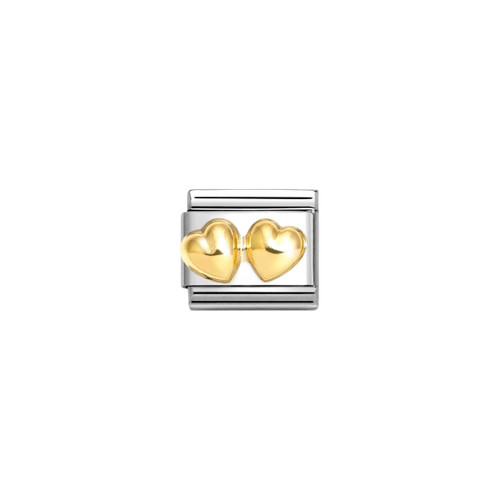 Nomination Composable Classic Charm | Gold Double Rounded Hearts