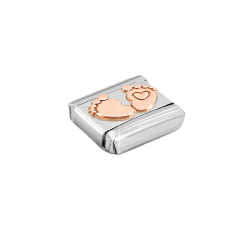 Nomination Composable Classic Charm | Rose Gold Feet With heart
