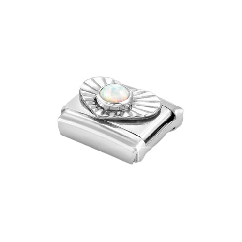 Nomination Composable Classic Charm | White Opal Heart | Sterling Silver