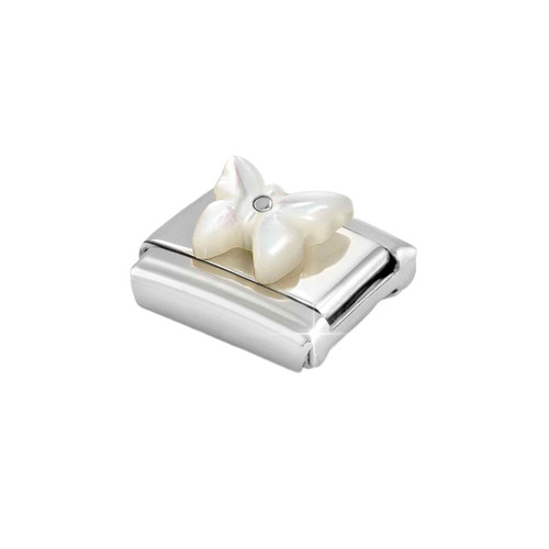 Nomination Composable Classic Charm | White Mother Of Pearl Buttlerfly | Sterling Silver