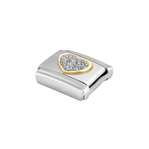 Nomination Composable Classic Glitter Charm | Gold Silver Heart