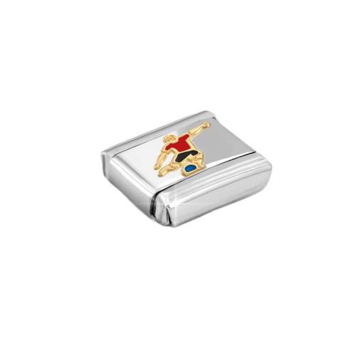 Nomination Composable Classic Charm | Gold Soccer Player In Red