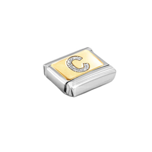 Nomination Composable Classic Glitter Charm | Gold Letter C
