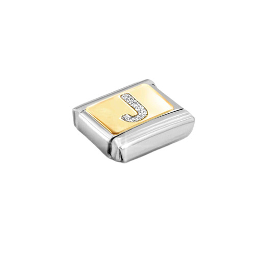 Nomination Composable Classic Glitter Charm | Gold Letter J