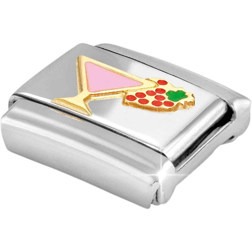 Nomination Composable Classic Charm | Gold Cocktail With Strawberry