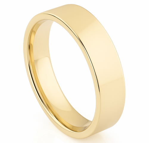 9ct Yellow Gold Men's Wedding Ring | Flat Court Shape