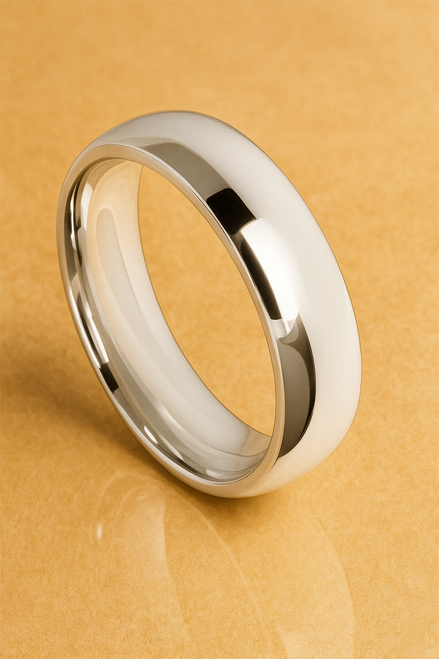 9ct White Gold Men's Wedding Ring | D Shape