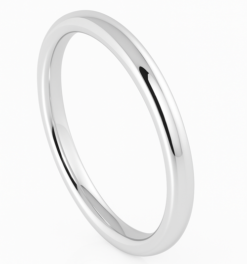 18ct White Gold Ladies Wedding Ring | D Shape