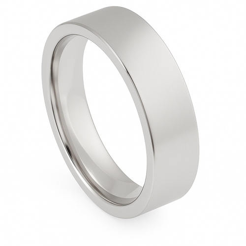 Platinum Men's Wedding Ring | Flat Shape