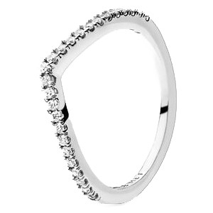 Pandora Sparkling Wishbone Ring | Sterling Silver | Pandora Timeless | Size 50