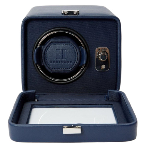 WOLF Windsor Heritage Single Winder With Cover | Navy