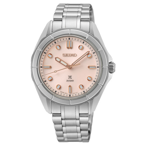 Seiko Prospex Ladies Marine Sports Watch | 8 Diamonds | 34mm | Shell Pink