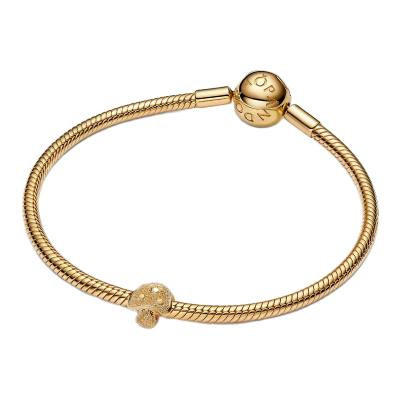 Pandora Textured Mushroom Mini Charm | 14K Gold Plated