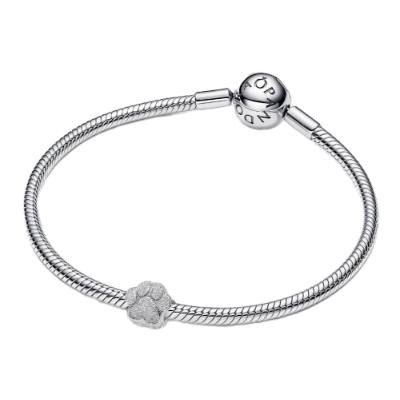 Pandora Textured Paw Mini Charm | Sterling Silver 