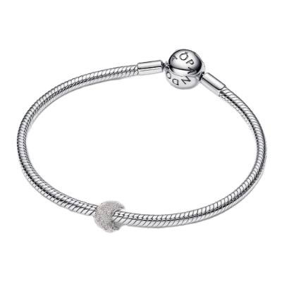 Pandora Textured Moon Mini Charm | Sterling Silver