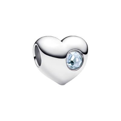 Pandora March Birthstone Heart Charm | Sterling Silver