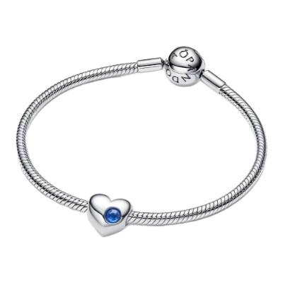 Pandora Engravable September Birthstone Heart Charm | Sterling Silver