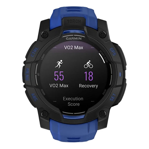 Garmin Instinct 3 Watch | Limited Edition | Amoled Display | 45mm | Black | Blue Band